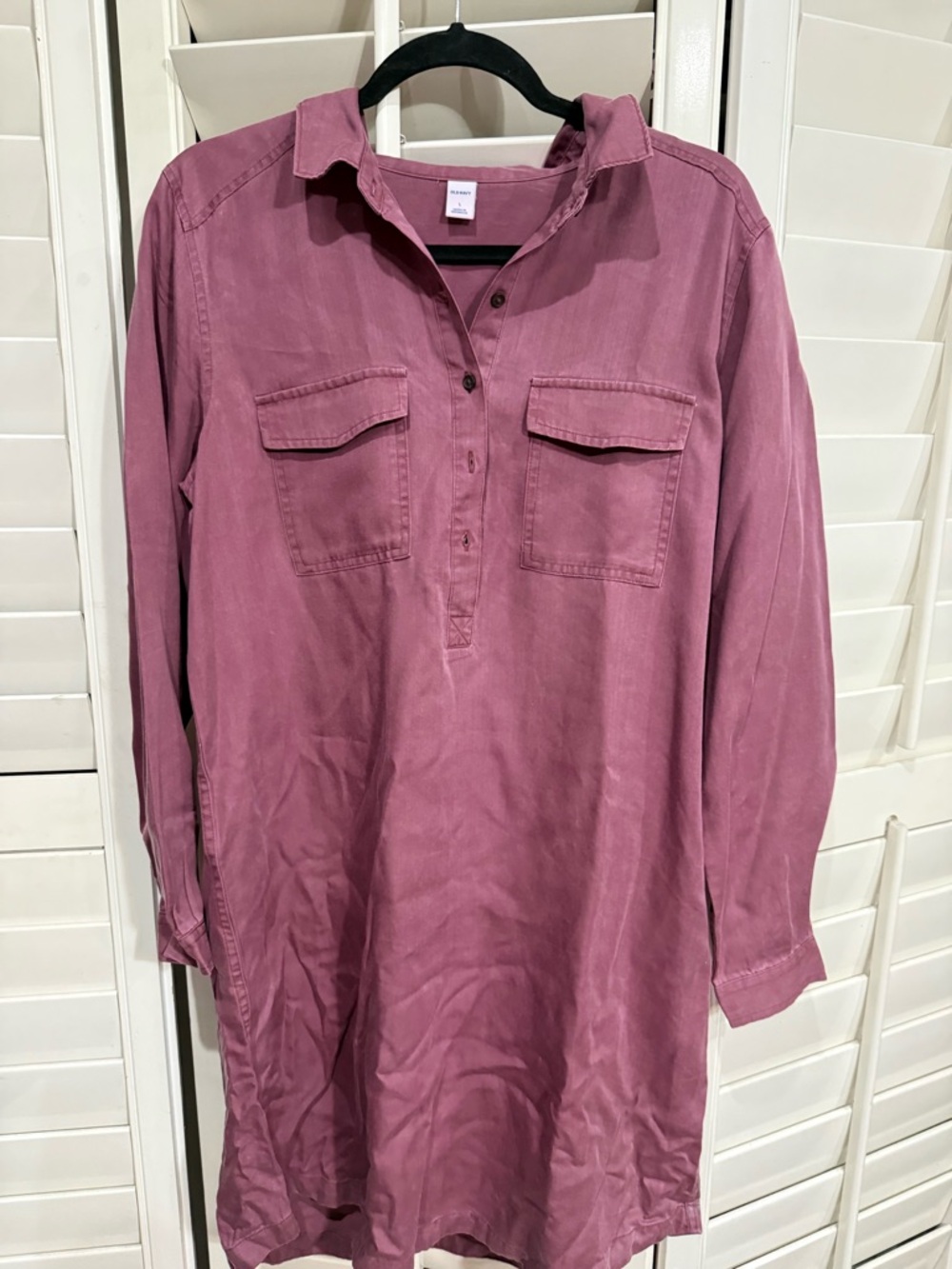 Old Navy Dusty Rose Long Button-Up Shirt - NWT